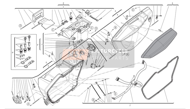 59820681A, Kit Cerraduras Estuches, Ducati, 0