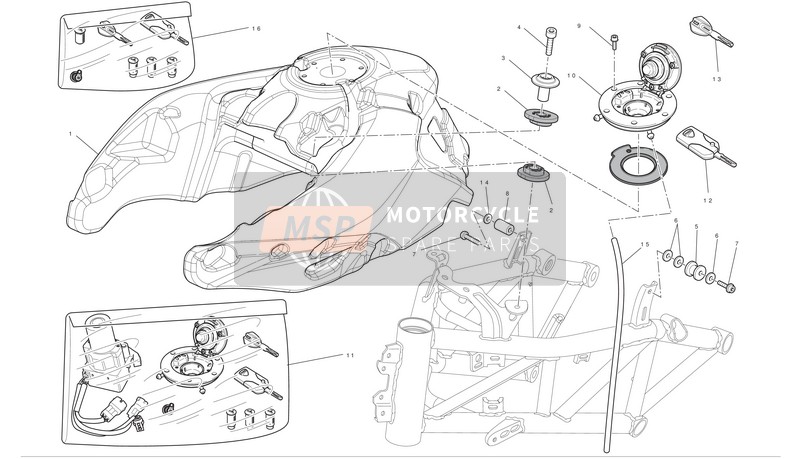 69926361A, Fuel Tank Kit, Ducati, 0