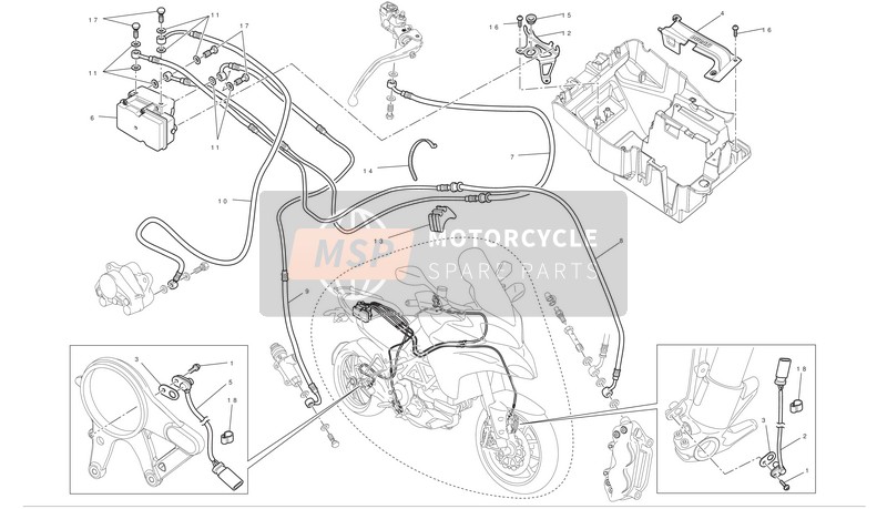 Ducati MULTISTRADA 1200 ABS Usa 2012 Anti-Système de rupture de serrure (abs) pour un 2012 Ducati MULTISTRADA 1200 ABS Usa
