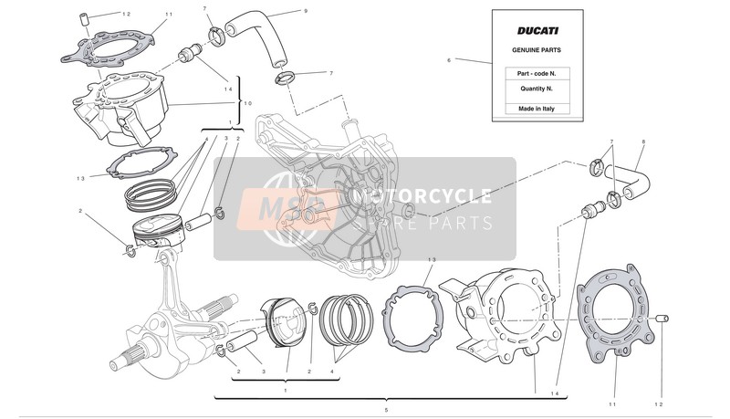 Ducati MULTISTRADA 1200 ABS Usa 2012 Cylindres - Pistons pour un 2012 Ducati MULTISTRADA 1200 ABS Usa