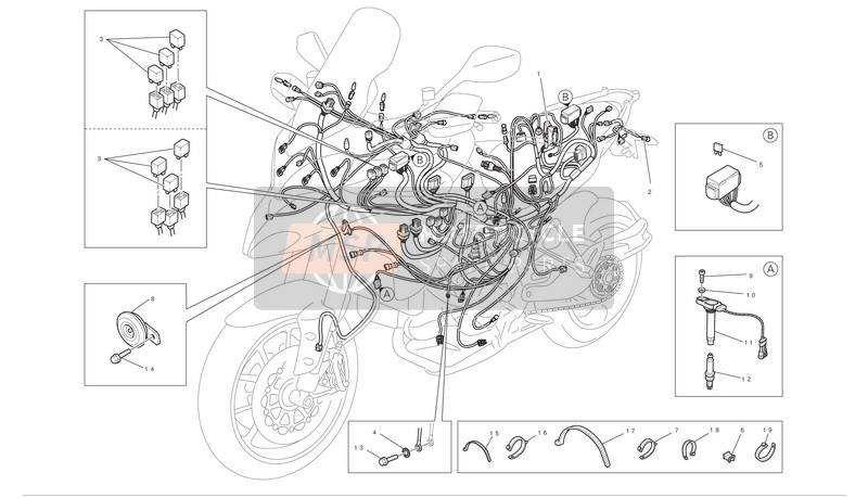 Ducati MULTISTRADA 1200 ABS Usa 2012 Elektrisches System für ein 2012 Ducati MULTISTRADA 1200 ABS Usa