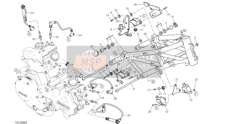 Ducati MULTISTRADA 1200 ABS Usa 2015 Frame for a 2015 Ducati MULTISTRADA 1200 ABS Usa