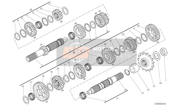 15022121A, Albero Primario Completo, Ducati, 1