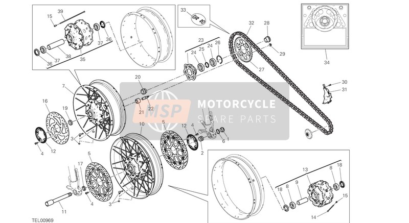16022501A, Rear Wheel Sprocket Flange, Ducati, 0