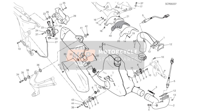 74113381A, Abrazadera Escape, Ducati, 1