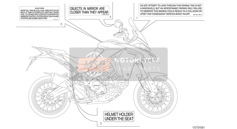 Ducati MULTISTRADA 1200 ENDURO USA 2016 Étiquette, Attention pour un 2016 Ducati MULTISTRADA 1200 ENDURO USA