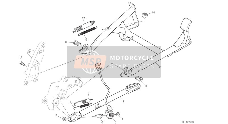 Ducati MULTISTRADA 1200 ENDURO USA 2016 Side Stand for a 2016 Ducati MULTISTRADA 1200 ENDURO USA