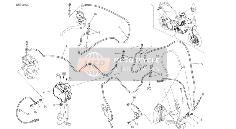 Ducati MULTISTRADA 1200 ENDURO USA 2018 Système de rupture ABS pour un 2018 Ducati MULTISTRADA 1200 ENDURO USA