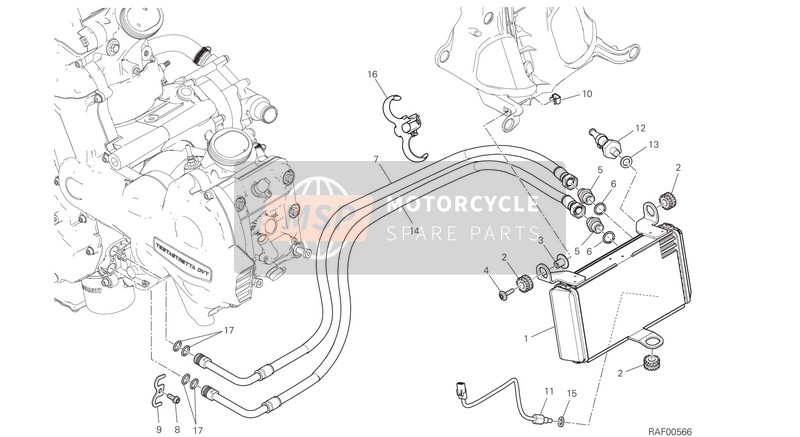 Ducati MULTISTRADA 1200 ENDURO USA 2018 Radiatore dell'olio per un 2018 Ducati MULTISTRADA 1200 ENDURO USA