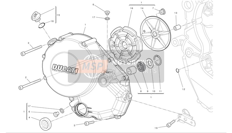 Ducati MULTISTRADA 1200 Eu 2011 Embrague-Tapa del cárter lateral para un 2011 Ducati MULTISTRADA 1200 Eu