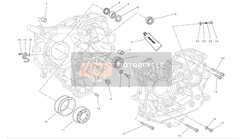 Ducati MULTISTRADA 1200 Eu 2011 Crankcase Halves 1 for a 2011 Ducati MULTISTRADA 1200 Eu