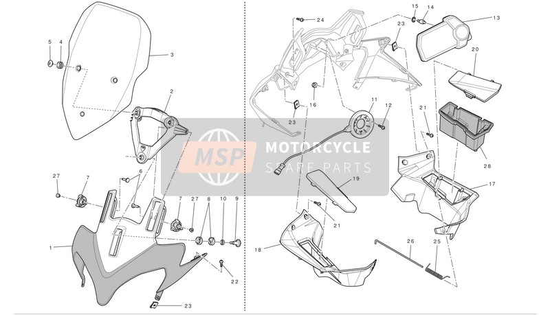 Ducati MULTISTRADA 1200 Eu 2011 Carénage de phare pour un 2011 Ducati MULTISTRADA 1200 Eu