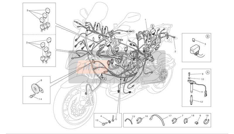 Ducati MULTISTRADA 1200 S ABS Eu 2012 Système électrique 1 pour un 2012 Ducati MULTISTRADA 1200 S ABS Eu