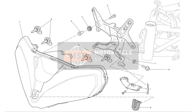 Ducati MULTISTRADA 1200 S ABS Eu 2012 Faro para un 2012 Ducati MULTISTRADA 1200 S ABS Eu