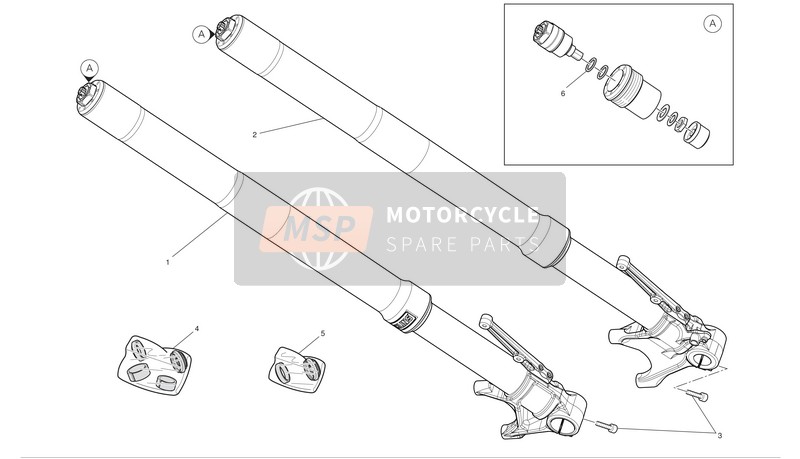 Ducati MULTISTRADA 1200 S ABS Eu 2012 Front Forks for a 2012 Ducati MULTISTRADA 1200 S ABS Eu