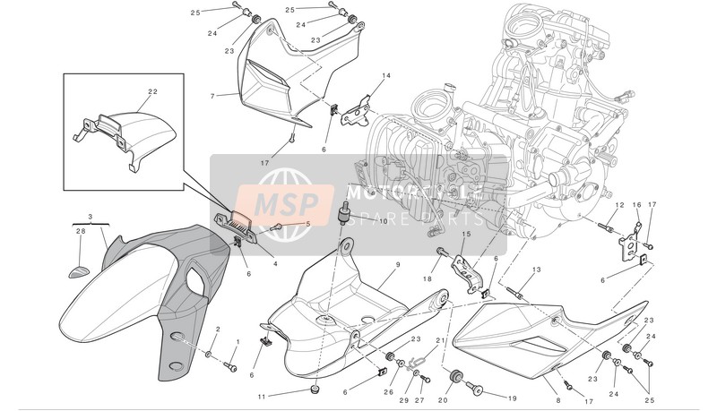 Ducati MULTISTRADA 1200 S ABS Eu 2012 Pan de ventre pour un 2012 Ducati MULTISTRADA 1200 S ABS Eu