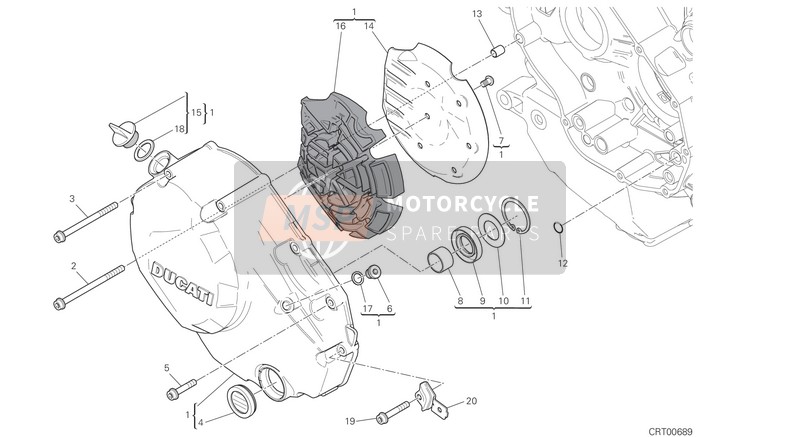 Ducati MULTISTRADA 1200 S ABS Eu 2017 Coperchio frizione per un 2017 Ducati MULTISTRADA 1200 S ABS Eu