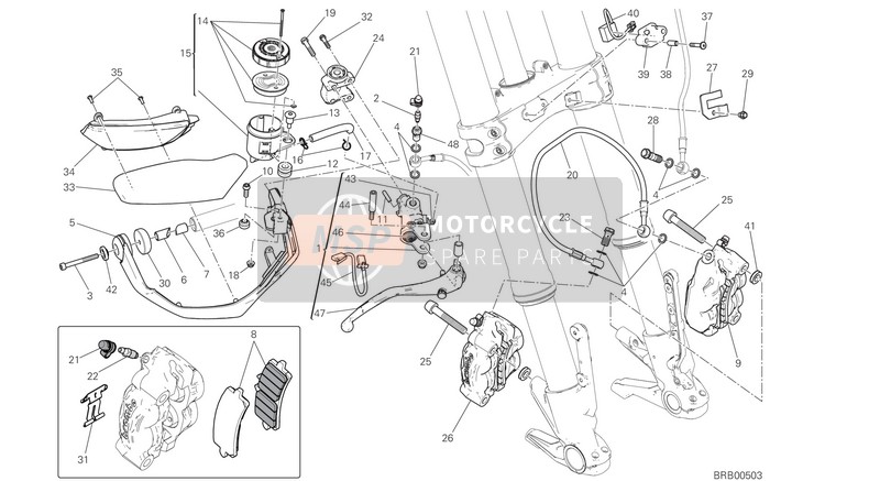 61811571A, Hose, Front Brake CALIPER-CALIPER, Ducati, 0