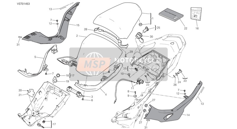 48211223AV, Panneau Latéral Droit Gris, Ducati, 0