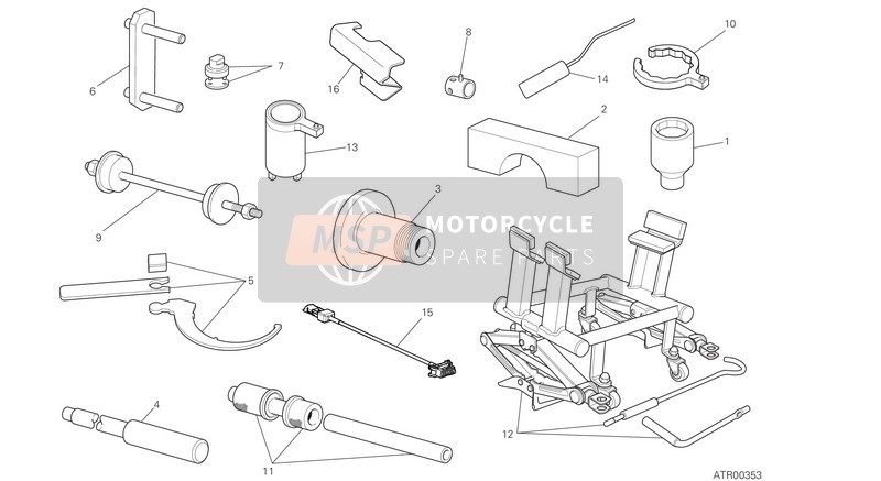 Ducati MULTISTRADA 1200 S ABS Eu 2017 Outils de service d'atelier pour un 2017 Ducati MULTISTRADA 1200 S ABS Eu