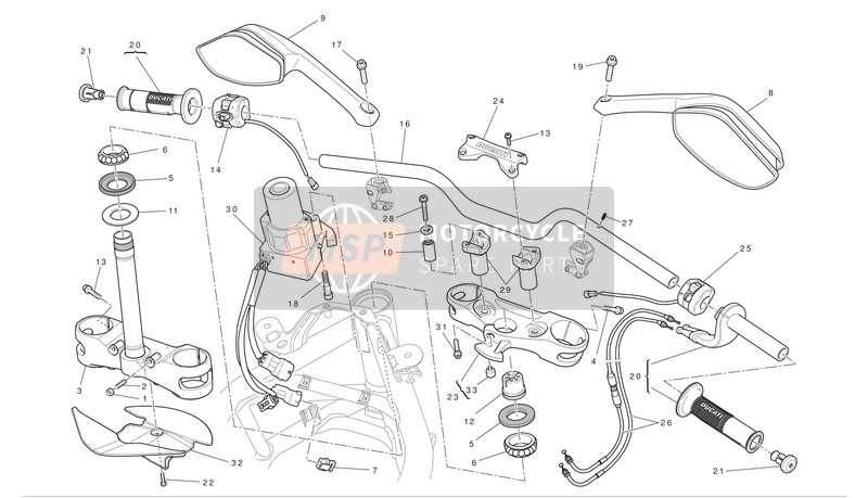 Ducati MULTISTRADA 1200 S ABS PIKES PEAK Eu 2012 Handlebar And Controls for a 2012 Ducati MULTISTRADA 1200 S ABS PIKES PEAK Eu