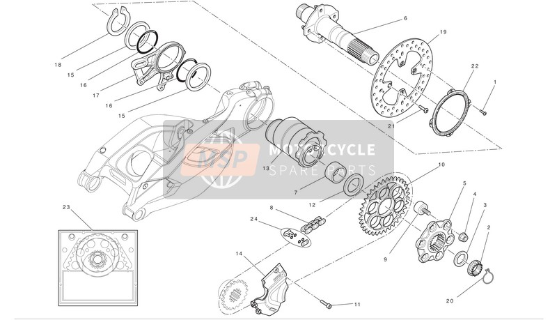 Ducati MULTISTRADA 1200 S ABS PIKES PEAK Eu 2012 Rear Wheel Axle for a 2012 Ducati MULTISTRADA 1200 S ABS PIKES PEAK Eu