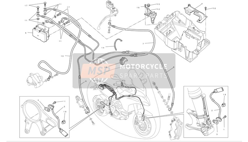 Ducati MULTISTRADA 1200 S ABS PIKES PEAK Usa 2012 Anti-Système de rupture de serrure (abs) pour un 2012 Ducati MULTISTRADA 1200 S ABS PIKES PEAK Usa