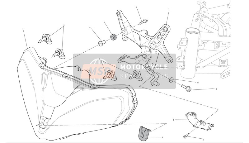 Ducati MULTISTRADA 1200 S ABS PIKES PEAK Usa 2012 Koplamp voor een 2012 Ducati MULTISTRADA 1200 S ABS PIKES PEAK Usa