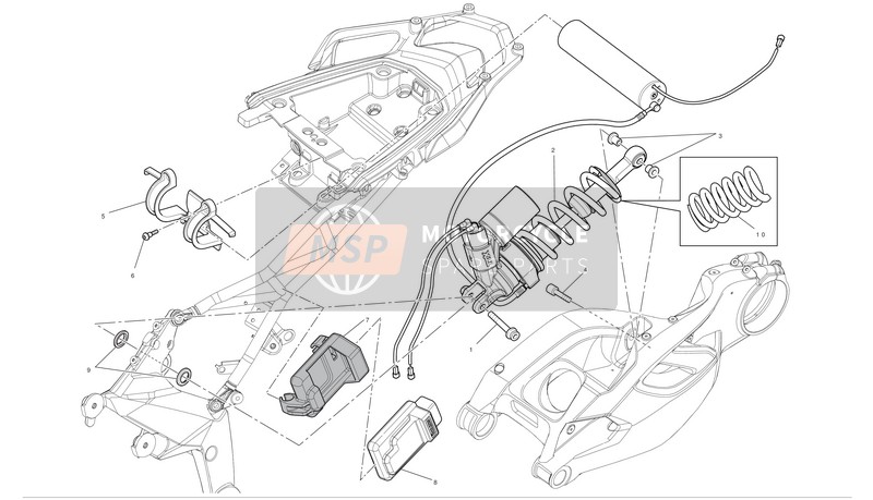 Ducati MULTISTRADA 1200 S ABS PIKES PEAK Usa 2012 Rear Suspension for a 2012 Ducati MULTISTRADA 1200 S ABS PIKES PEAK Usa