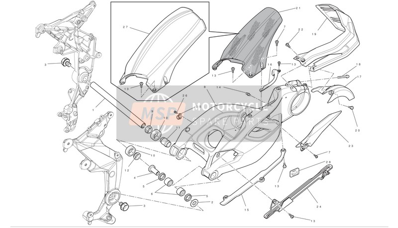 Ducati MULTISTRADA 1200 S ABS PIKES PEAK Usa 2012 Swing Arm for a 2012 Ducati MULTISTRADA 1200 S ABS PIKES PEAK Usa