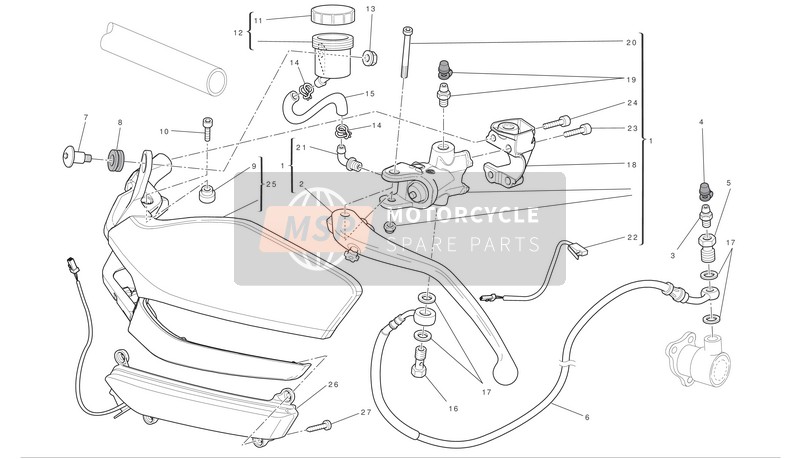 Ducati MULTISTRADA 1200 S ABS TOURING Eu 2010 Commande d'embrayage pour un 2010 Ducati MULTISTRADA 1200 S ABS TOURING Eu