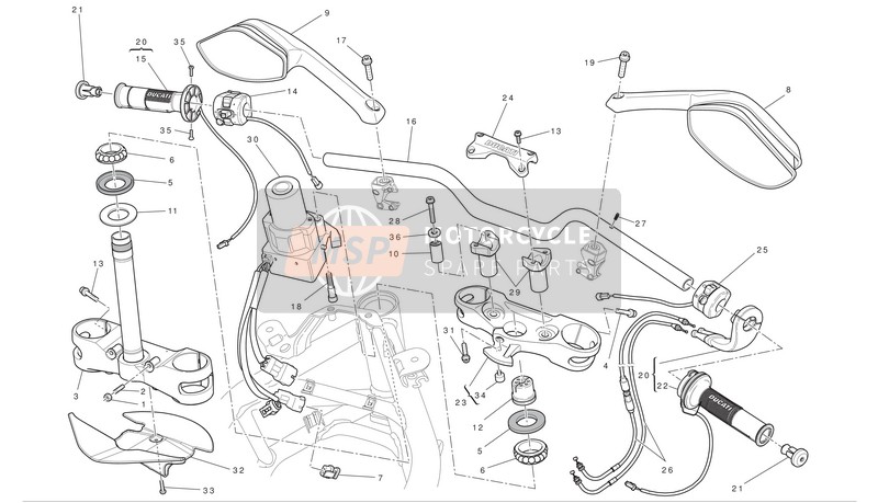 36110092A, Rechter Beheizter Lenkergriff, Ducati, 1