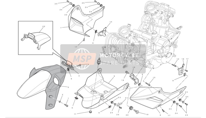 Ducati MULTISTRADA 1200 S ABS Usa 2010 Onderkuip voor een 2010 Ducati MULTISTRADA 1200 S ABS Usa