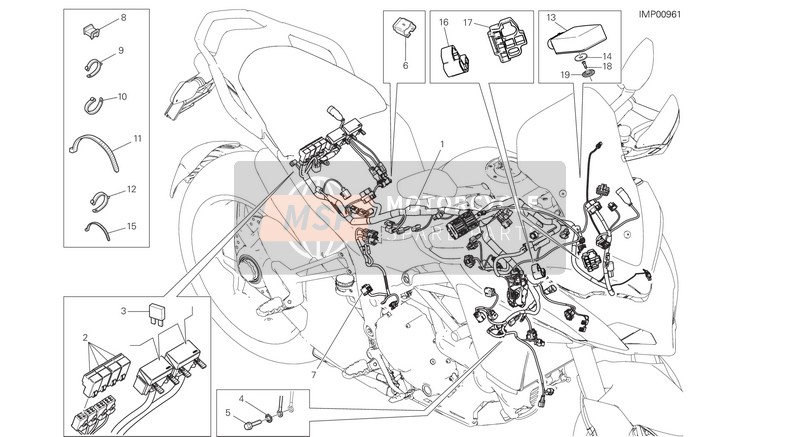 Ducati MULTISTRADA 1200 S ABS Usa 2016 Wiring Harness for a 2016 Ducati MULTISTRADA 1200 S ABS Usa