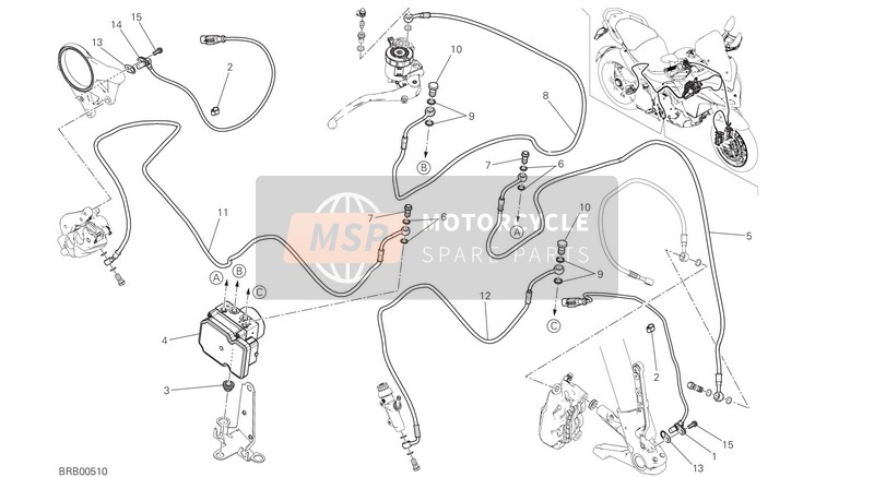 Ducati MULTISTRADA 1200 S D-AIR EU 2015 Système de rupture ABS pour un 2015 Ducati MULTISTRADA 1200 S D-AIR EU