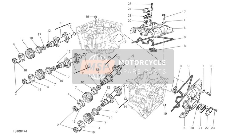 24714141A, Afdekking Cilinder Head, Horizontaal, Ducati, 0