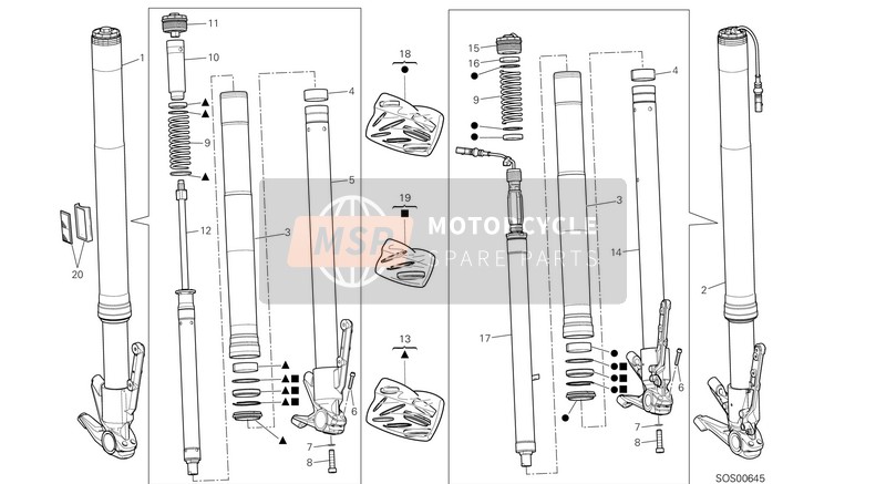 Ducati MULTISTRADA 1200 S GT USA 2013 Front Fork for a 2013 Ducati MULTISTRADA 1200 S GT USA