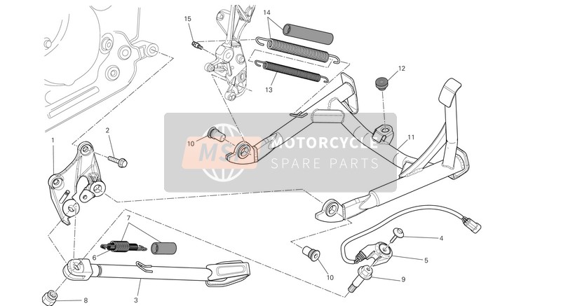 Ducati MULTISTRADA 1200 S GT USA 2013 Side Stand for a 2013 Ducati MULTISTRADA 1200 S GT USA