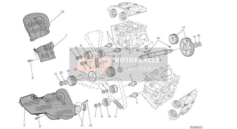 24511301B, Ausserer Deckel Senkrechten Riemens, Ducati, 0