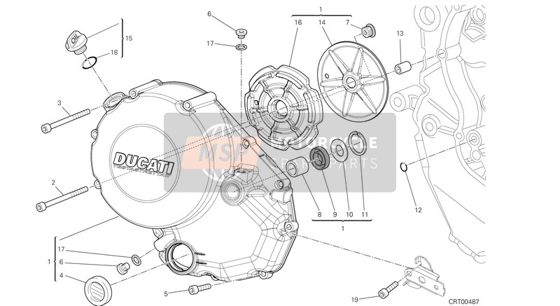 Ducati MULTISTRADA 1200 S PIKES PEAK ABS USA 2013 Clutch Cover for a 2013 Ducati MULTISTRADA 1200 S PIKES PEAK ABS USA