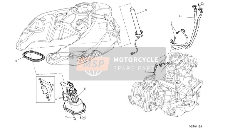 Ducati MULTISTRADA 1200 S PIKES PEAK ABS USA 2013 Benzine pomp voor een 2013 Ducati MULTISTRADA 1200 S PIKES PEAK ABS USA