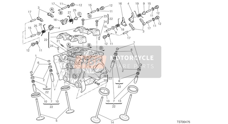 Ducati MULTISTRADA 1200 S PIKES PEAK ABS USA 2013 Vertical Cylinder Head for a 2013 Ducati MULTISTRADA 1200 S PIKES PEAK ABS USA