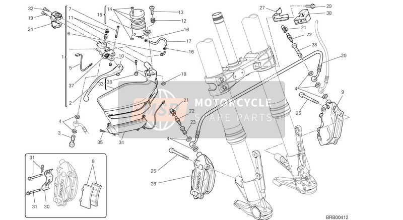 Ducati MULTISTRADA 1200 S PIKES PEAK EU 2014 Front Brake System for a 2014 Ducati MULTISTRADA 1200 S PIKES PEAK EU