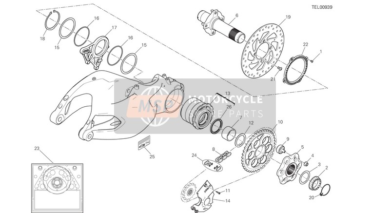 Ducati MULTISTRADA 1200 S PIKES PEAK EU 2017 Hub, Rear Wheel for a 2017 Ducati MULTISTRADA 1200 S PIKES PEAK EU