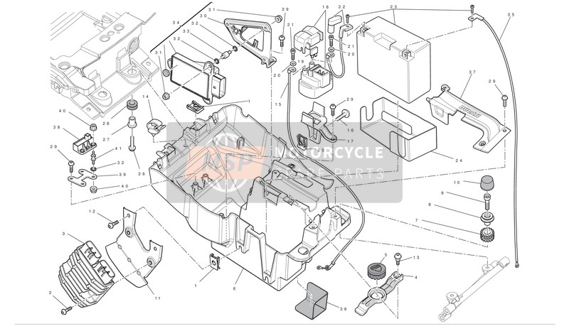 Ducati MULTISTRADA 1200 Usa 2011 Support de batterie pour un 2011 Ducati MULTISTRADA 1200 Usa