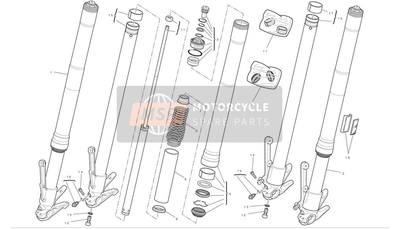 Ducati MULTISTRADA 1200 Usa 2011 Forcelle anteriori per un 2011 Ducati MULTISTRADA 1200 Usa