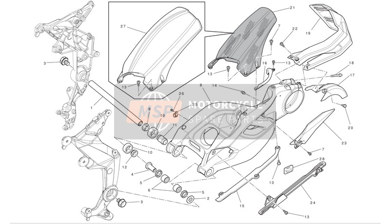 Ducati MULTISTRADA 1200SABS Eu 2010 Zwenkarm voor een 2010 Ducati MULTISTRADA 1200SABS Eu