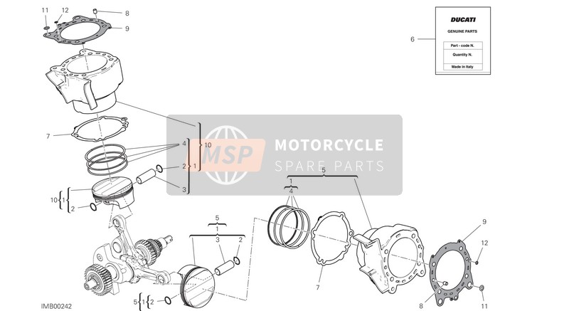 Ducati Multistrada 1260 ABS EU 2019 Cilindros - Pistones para un 2019 Ducati Multistrada 1260 ABS EU