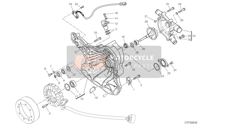 Ducati Multistrada 1260 ABS EU 2020 Generator Cover for a 2020 Ducati Multistrada 1260 ABS EU