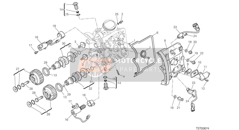Ducati Multistrada 1260 ABS EU 2020 Horizontal Head – Timing System for a 2020 Ducati Multistrada 1260 ABS EU